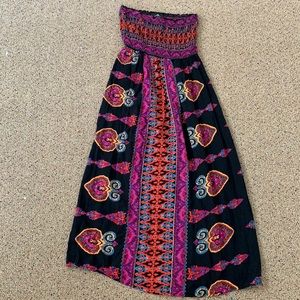 Stretchy beautiful boho print summer dress